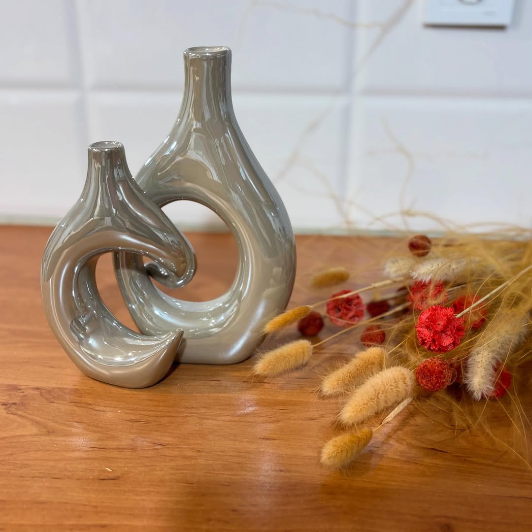 گلدان تودلی‌پیچ سرامیکی لاستر